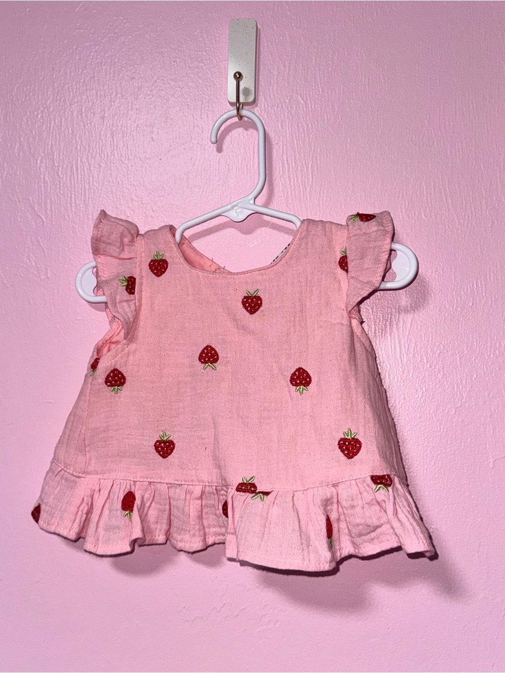 Pink Strawberry Ruffle Kids Matching Set - Picture 3 of 5